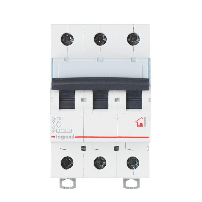 Выключатель автоматический модульный 3п C 10А 6кА TX3 6000 3мод. 400В Leg 404054