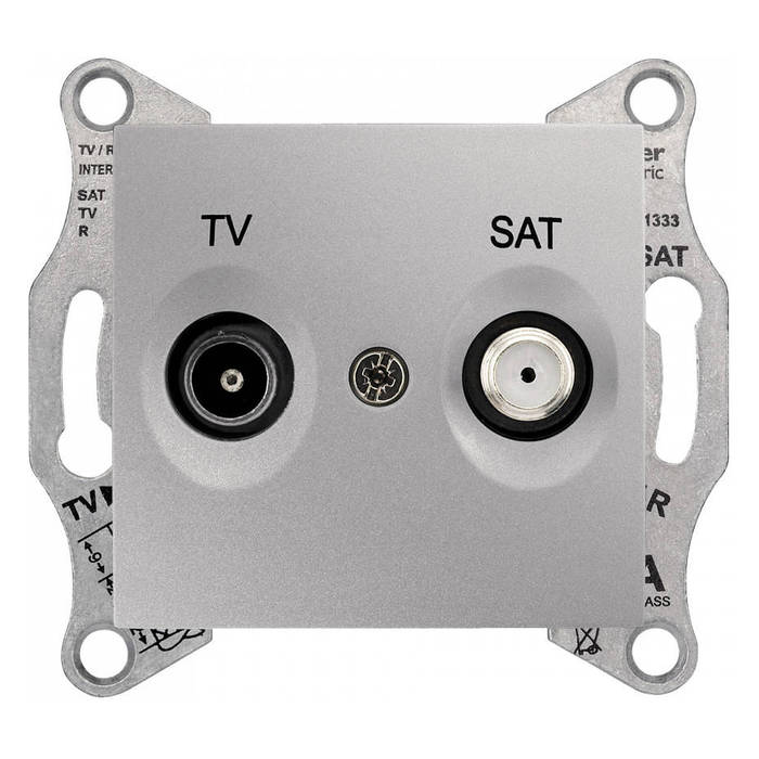 Розетка TV-SAT Schneider Electric SEDNA, скрытый монтаж, алюминий, SDN3401960