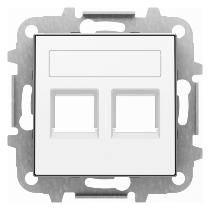 Накладка на розетку информационную ABB SKY, скрытый монтаж, альпийский белый, 2CLA851820A1101