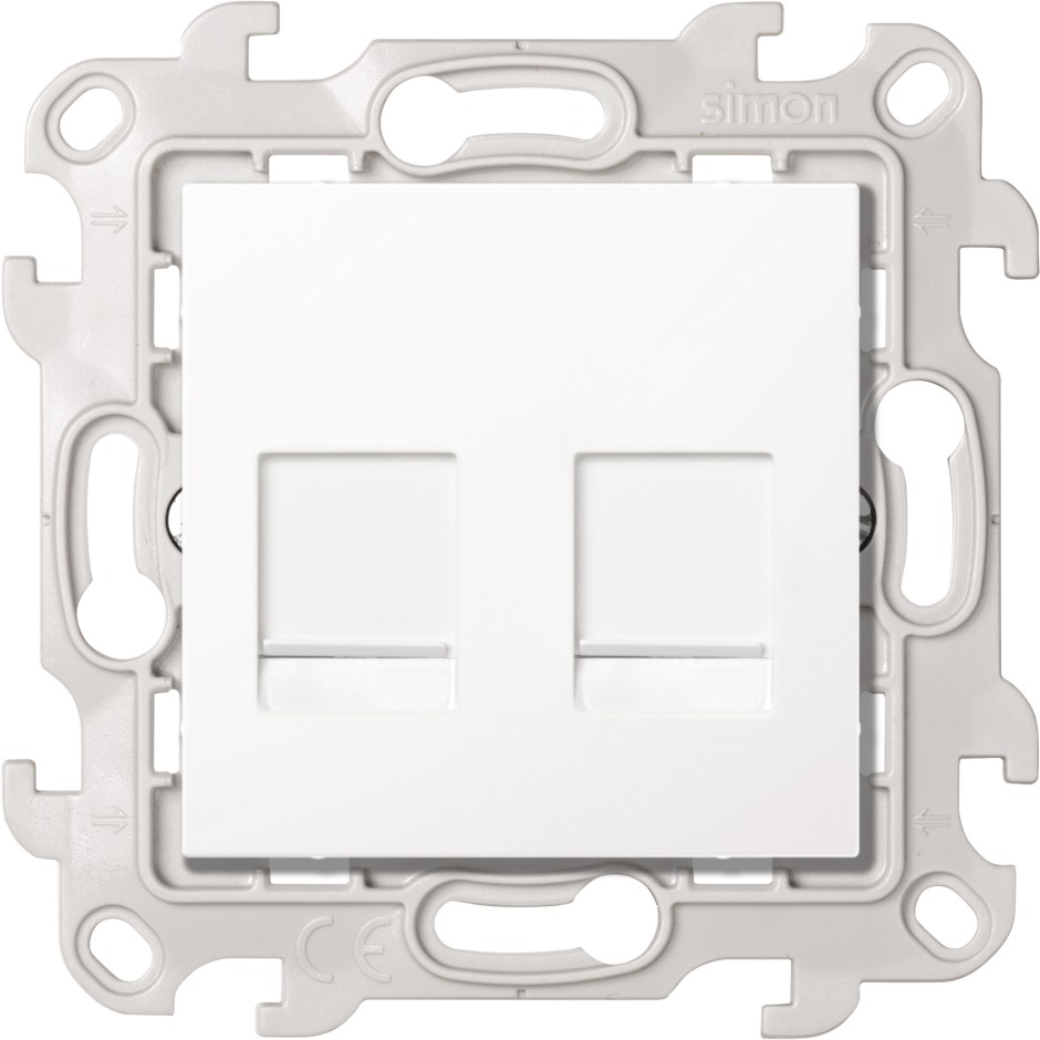 Simon 24 Белая Розетка для передачи данных 2xRJ45 Cat.6 UTP