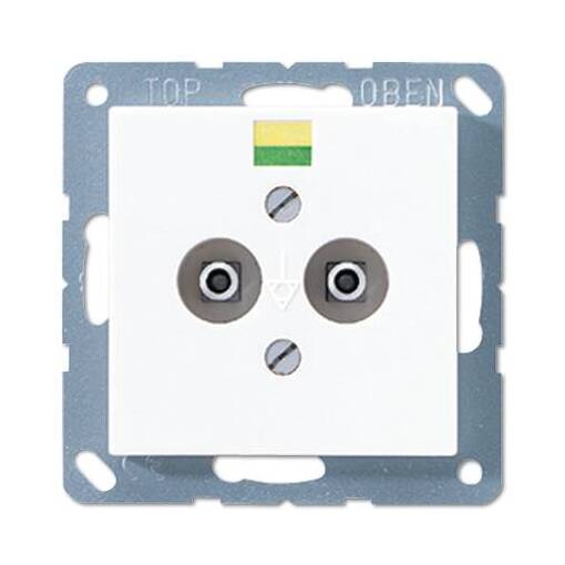Розетка Jung А-СЕРИЯ, скрытый монтаж, с заземлением, белый, A565-2WW