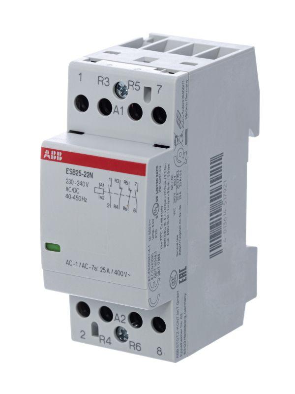 Контактор ABB модульный ESB25-22N-06 (25А АС-1 2НО+2НЗ) катушка 230В AC/DC 1SAE231111R0622