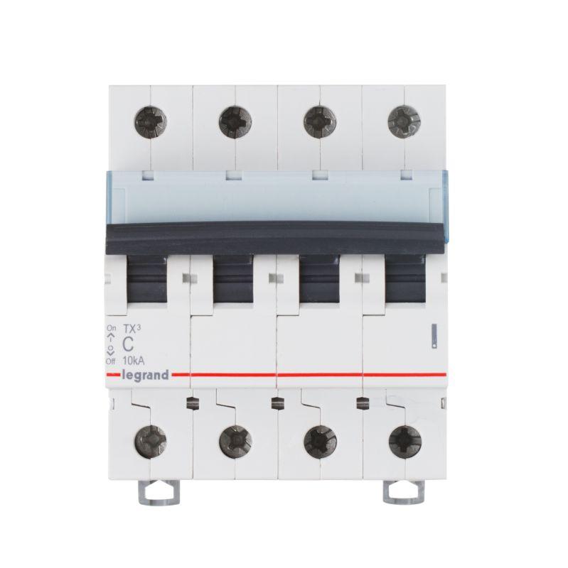 Выключатель автоматический модульный 4п C 6А 10кА TX3 6000 4мод. 400В Leg 403955