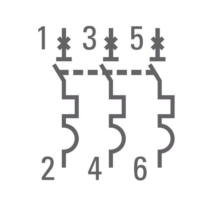 Выключатель автоматический модульный 3п C 6А 4.5кА ВА 47-63 PROxima EKF mcb4763-3-06C-pro