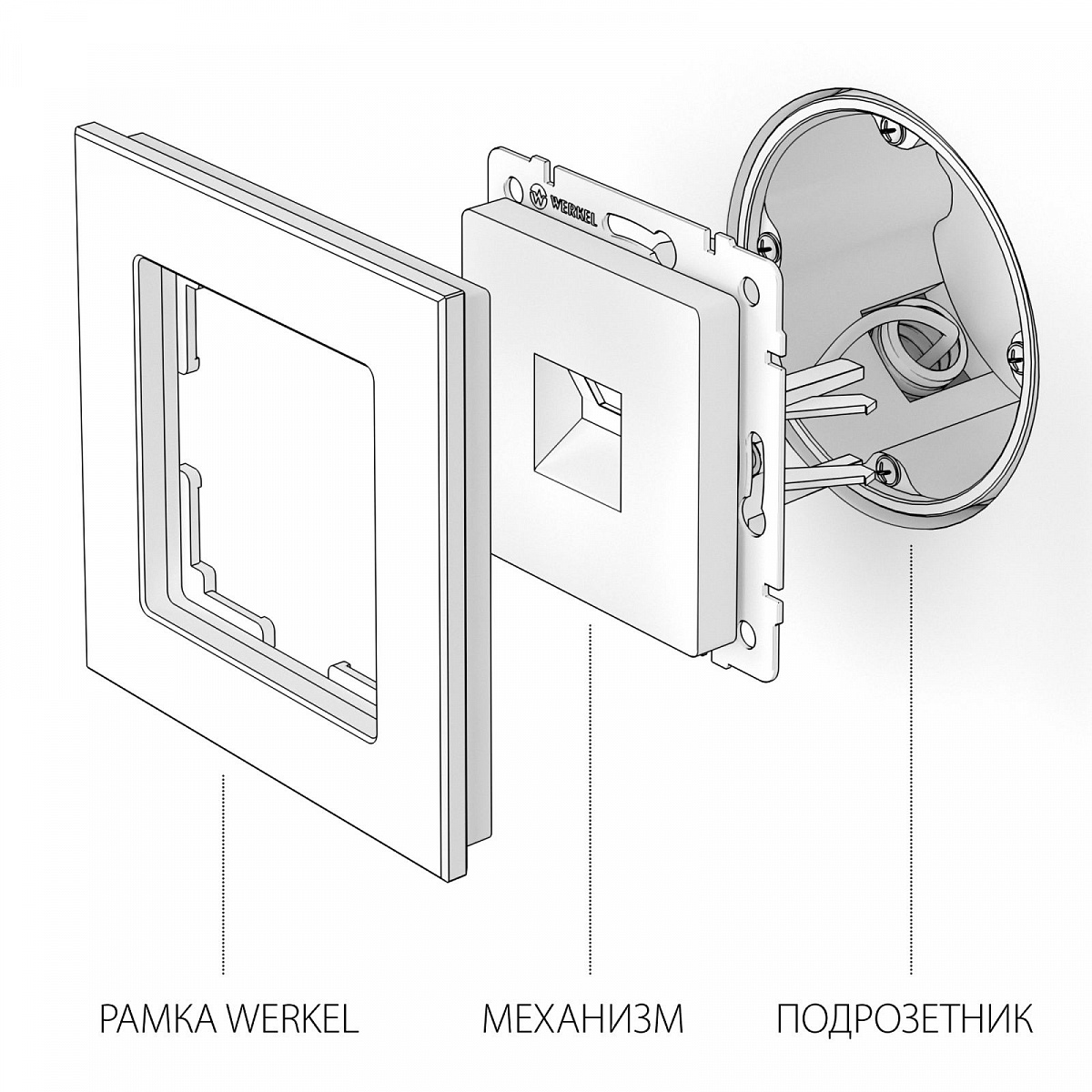 Телефонная розетка  RJ-11 (шампань) WL11-RJ-11